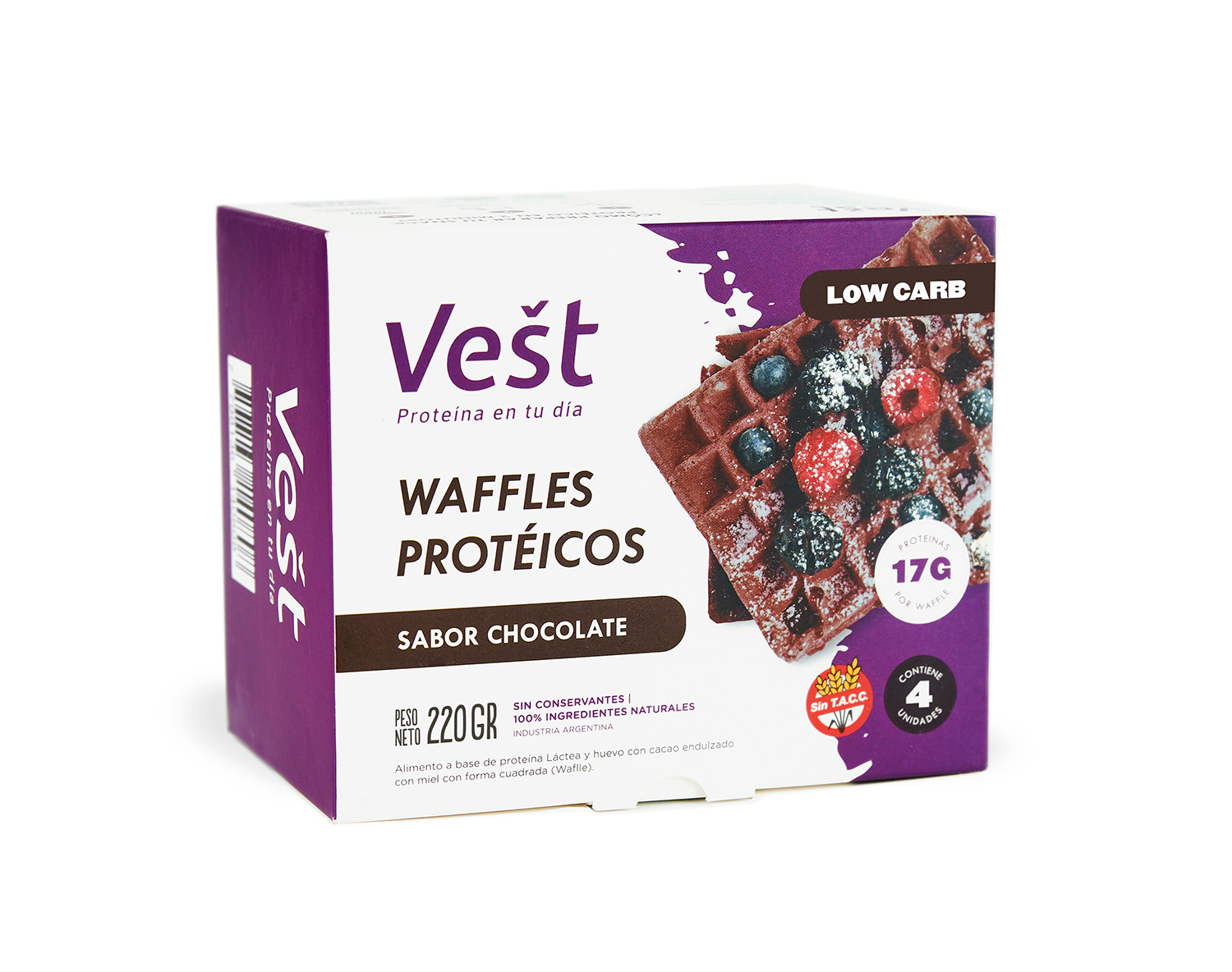 Waffles proteicos chocolate