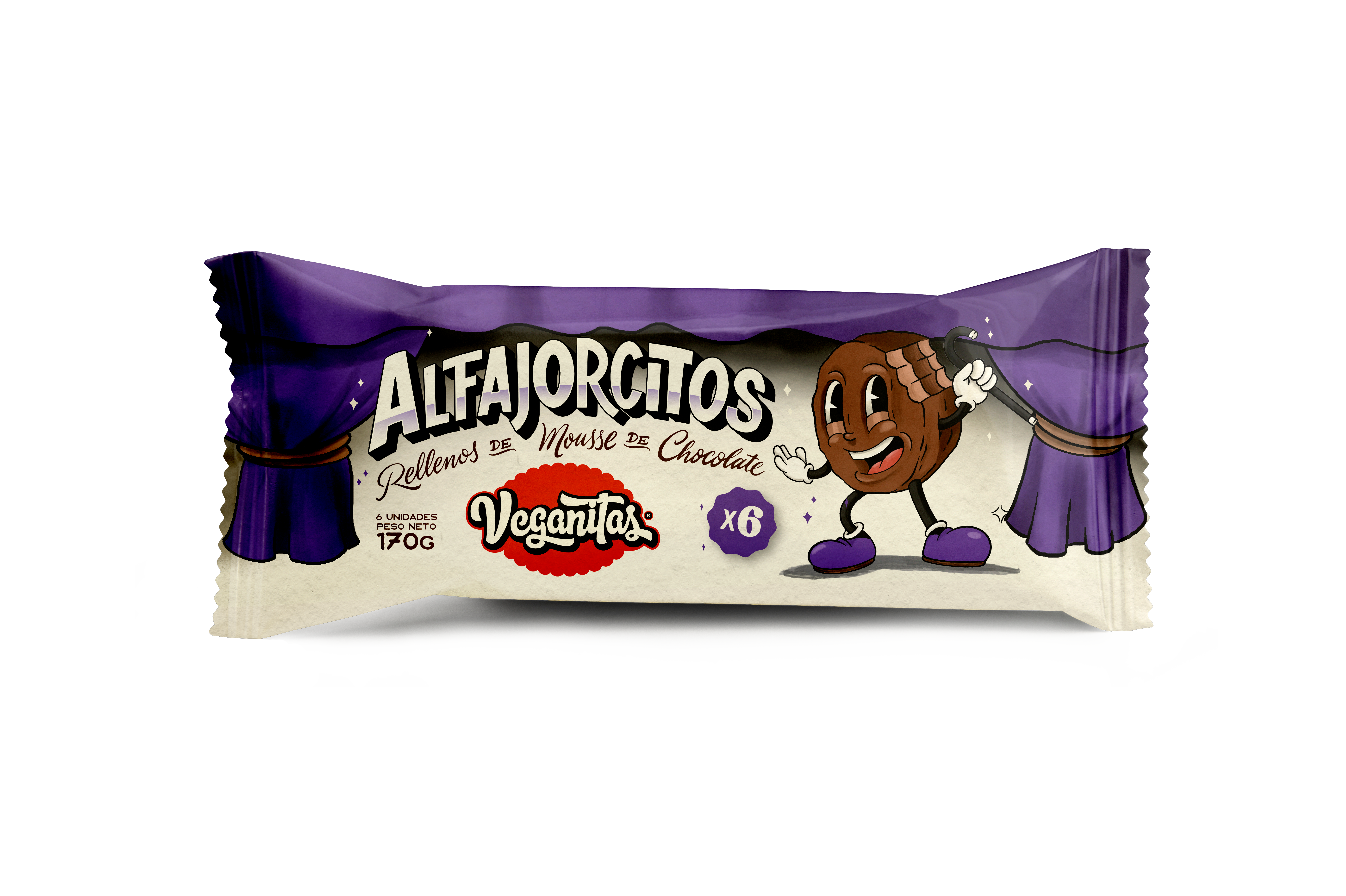 Alfajores rellenos de mousse de chocolate