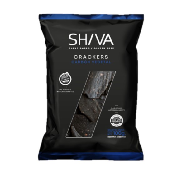 Crackers vegana carbon vegetal
